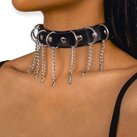 Black Studded Choker Necklace