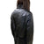 Women's Black Matte Textured Vegan Leather Fitted Moto Jacket