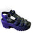 Black Leather Chunky Wedge Platform Sandals - Wild Time Fashion 