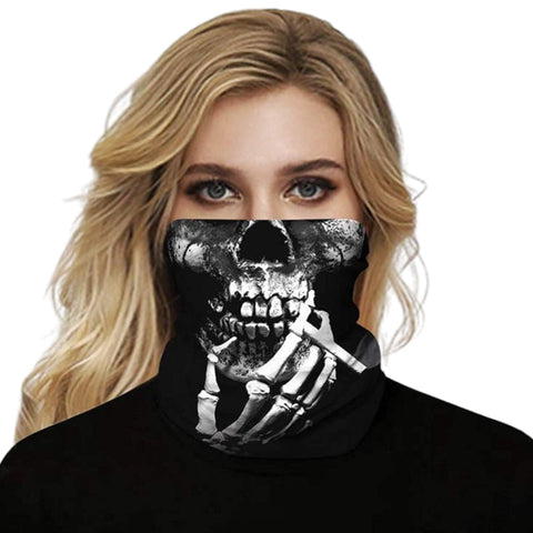 Skeleton Smoking Face Cover Gaiter - Wild Time Fashion