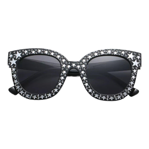 Black Star Studded Cat Eye Sunglasses - Wild Time Fashion