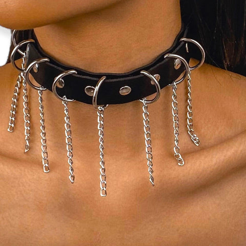 Black Studded Choker Necklace