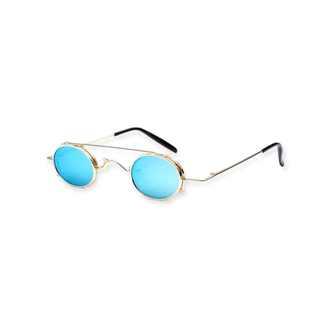 Stylish Blue Mirror Clip-On Sunglasses- Wild Time Fashion