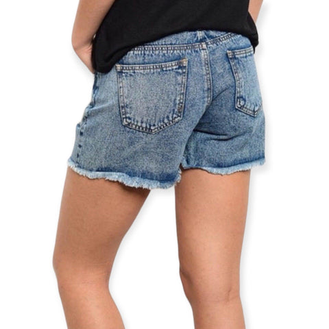 Timeless Mid-Rise Distressed Denim Cutoff Shorts- Wild Time Fashions