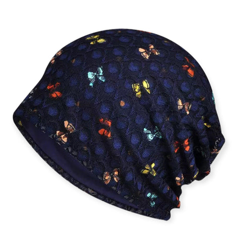 Lace Hollow Mesh Multicolor Bows Beanie - Wild Time Fashion