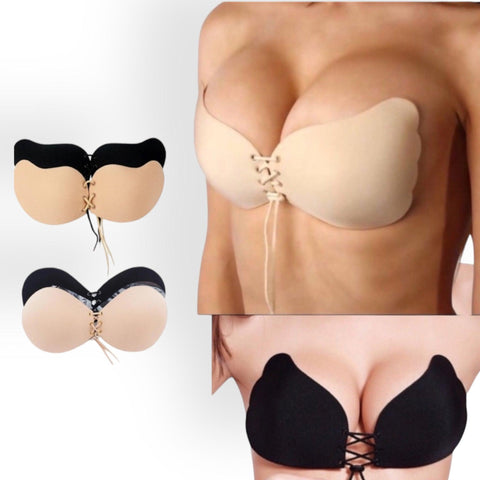 Self-Adhesive Bras for a Perfect Silhouette Round or Butterfly Shaped Nude or Black -Cup Size B - Wild Time Fashion
