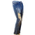 Women's High Rise Distressed Denim Flared Ankle Jeans 30x26 - Wild Time Fashion