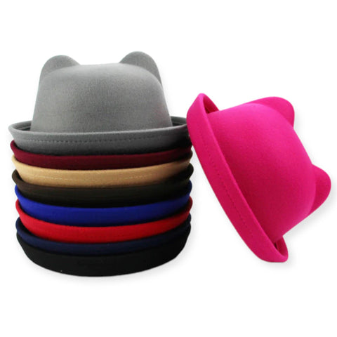Trendy Cat Ear Bowler Hats - Wild Time Fashion