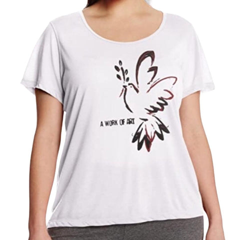Women's White Graphic Plus Size Short Sleeve T-Shirt - Wild Time Fashion 