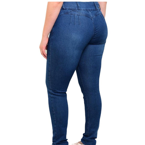 Women's Plus Size Mid Rise Dark Denim Skinny Jeans - Size 20 - Wild Time Fashion