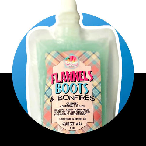 Flannels Boots & Bonfires Scented Wax Melts  -4 ounces - Wild Time Fashion