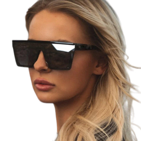 Super Flat Top Mirror Sunglasses - Oversized Rimless Shades for Men or Women - One Size - Wild Time Fashion