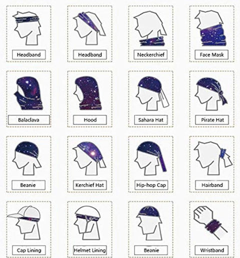 Motorcycle Face Cover Gaiters Multi purpose use chart