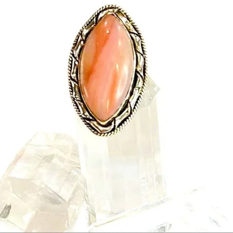 Women's Pink Opal Sterling Silver Ring