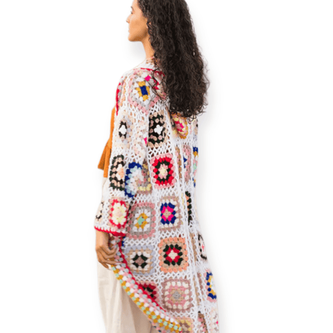 Crochet Floral Hooded Long Kimono Cardigan - Wild Time Fashion