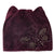 Women's Maroon Red Thick Winter Butterfly Rhinestone Beaded Embellished Super Soft Velvet Cat Ear Beanie Hat - OSFM -Wild Time Fashion