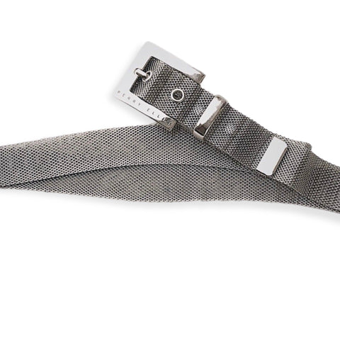 Women's Silver Stainless Steel Mesh Grommet  Chain Belt - Large-Wild Time Fashion