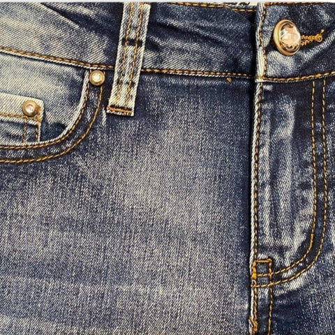 Women's Mid Rise Distressed Denim Skinny Jeans