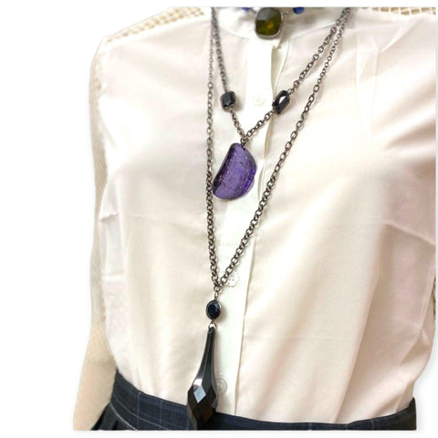 Women's Academia Black Multi-Layered Choker to Waist Necklace - Wild Time Fashion