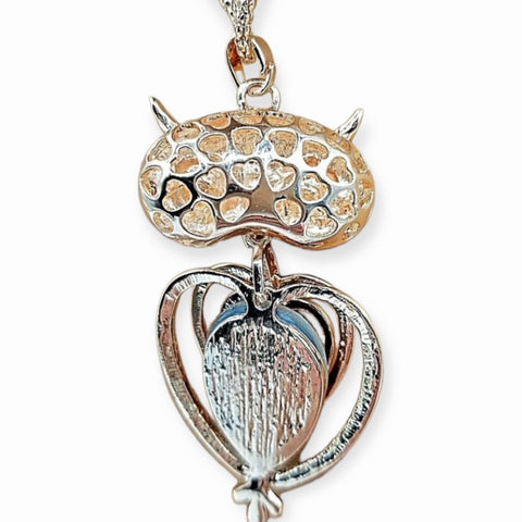 Large Open Heart Owl Necklace