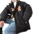 Women's Black Fleece Teddy Bear Puffer Coat -Large - Wild Time Fashion