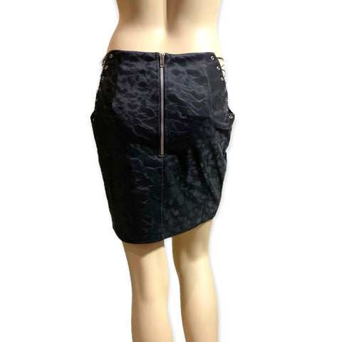 Captivating Black Suede Lace-Up Mini Skirt- Wild Time Fashion