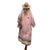 Women's Pink Floral Maxi Kimono Robe Open Front Relax Sleeve - Wild Time Fashion