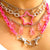 Multi Layering Necklace Kawaii Pink Gummy Bears Acrylic Star Pink Plastic Chain