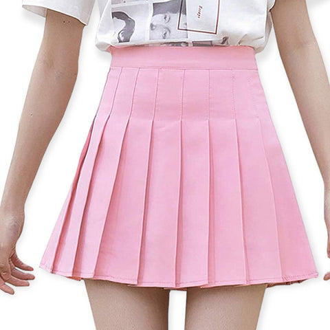 Chic Pink Pleated Mini Skirt - Wild Time Fashion