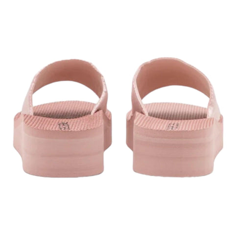 Women's Pink Satin Platform Wedge Slip-On Sandals - Wild Time Fashion