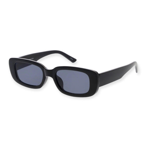 Black Retro Slim Rectangle Acrylic Shades Sunglasses - Wild Time Fashion