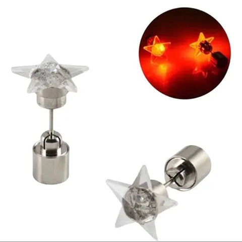 Constellation Red Stars Light Up Glow in Dark LED Battery Earrings - Wild Time Fashion