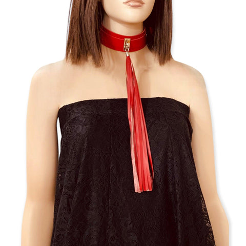 Red Long Tassel Choker Necklace - OSFM - Wild Time Fashion