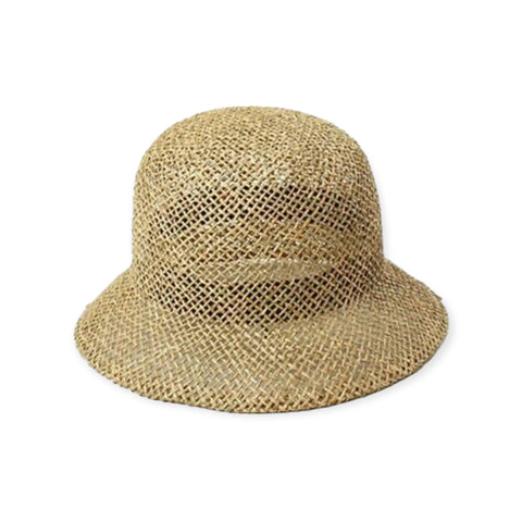Sun Hat Hand Woven Seagrass Bucket Hat - Wild Time Fashion