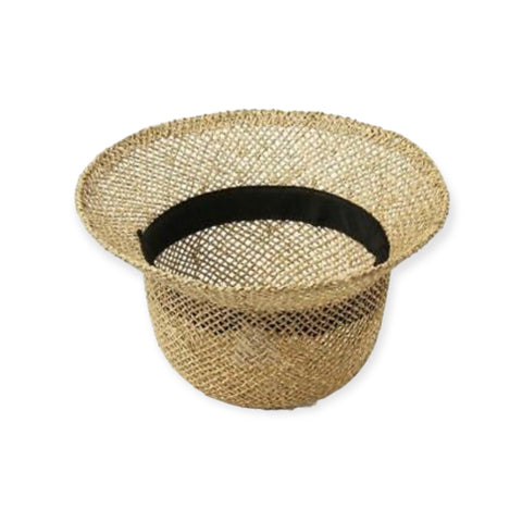 Sun Hat Hand Woven Seagrass Bucket Hat Men or Women- Wild Time Fashion