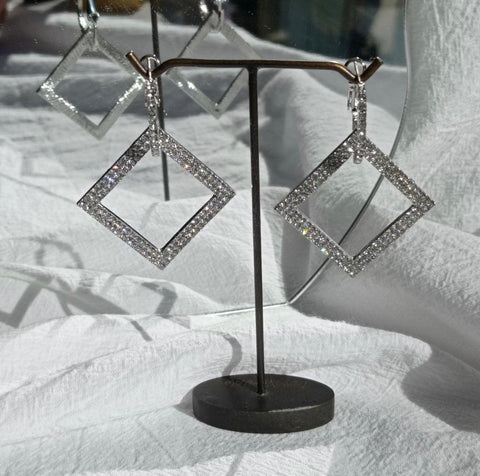 Silver Square Hoop Earrings - Wild Time Fashion