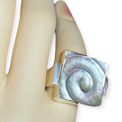 Sterling Silver Swirl Signet Ring