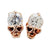 Women's Sugar Skulls Gold Tone Round Faceted Crystal Skull Earrings  - Wild Time Fashion