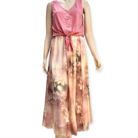 Floral Pink Long Skirt - Wild Time Fashion