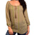 Women's Olive Green Lightweight Long Tunic Peasant Top - 1X - Wild Time Fashion