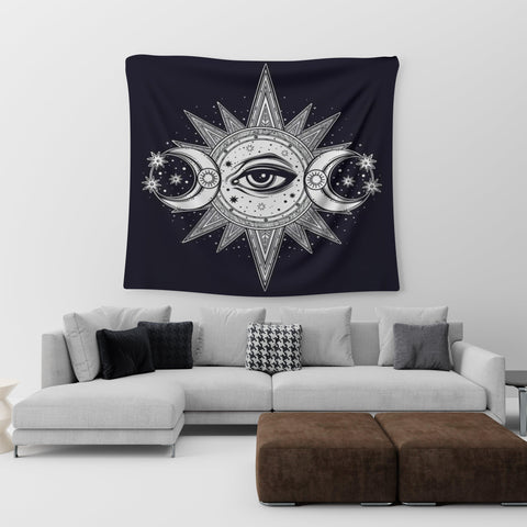 Celestial Sun Moon & Stars Wall Tapestry - Wild Time Fashion