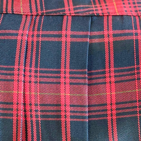 Women's Red Tartan pleated mini skirt Adjustable Waist Snaps, Shorts Lined - Plus Size 1XL - Wild Time Fashion