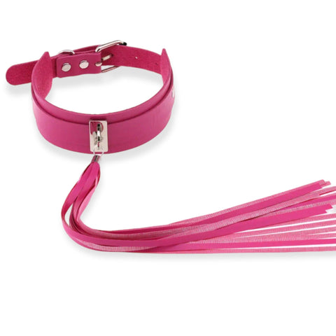 Hot Pink Tassel Choker Necklace with Silver Accents- Wild Time Fashion
