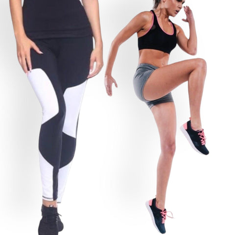 Women's Low Rise Black White Yoga Leggings by TheFreeYoga Sizes Small & Medium - Wild Time Fashion