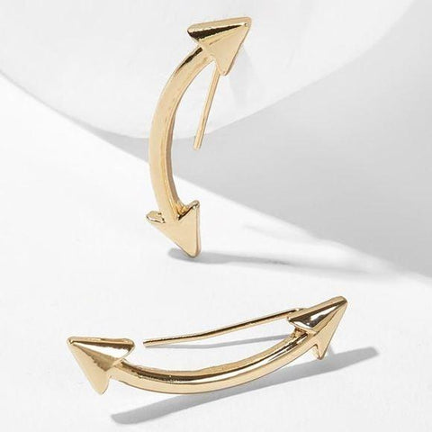 Women's Gold Arrows Slider Earrings -OS- Wild Time Fashion