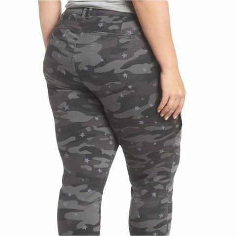 Plus Size Gray Camo Skinny Jeans