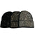 Black  Rib Knit Bling Studded Beanie Hat- Wild Time Fashion