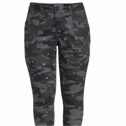 Plus Size Gray Camo Skinny Jeans