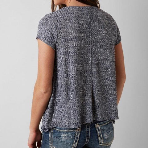 Blue Trapeze Short Sleeve Top- Wild Time Fashion 