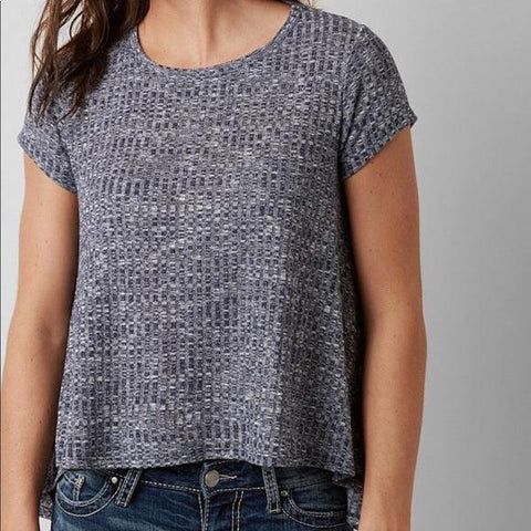 Blue Trapeze Short Sleeve Top- Wild Time Fashion 